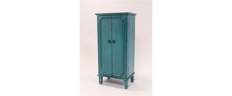 Slickblue Vintage Hand Painted Jewelry Armoire with Antique Drawer Pulls