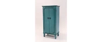 Slickblue Vintage Hand Painted Jewelry Armoire with Antique Drawer Pulls