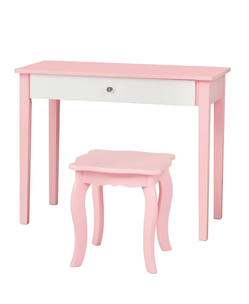Gouun Kids Princess Make Up Dressing Table with Tri-folding Mirror and Chair