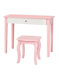 Gouun Kids Princess Make Up Dressing Table with Tri-folding Mirror and Chair