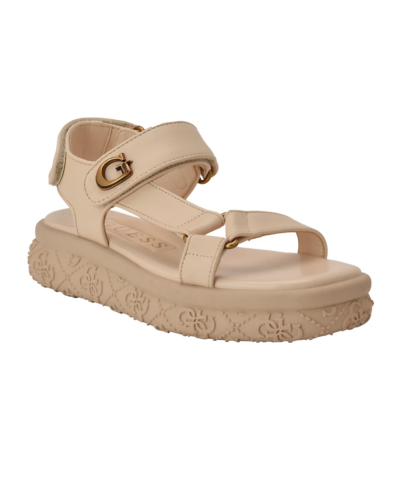 Guess Women's Lanara Quattro G Sporty Platform Footbed Sandals