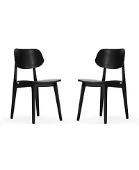 Emma+Oliver Gentry Set Of 2 Solid Wood Dining Chairs With Curved Oval Backrests