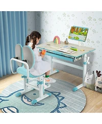 Gouun Height-Adjustable Kids Desk with Tilt Desktop and Book Stand