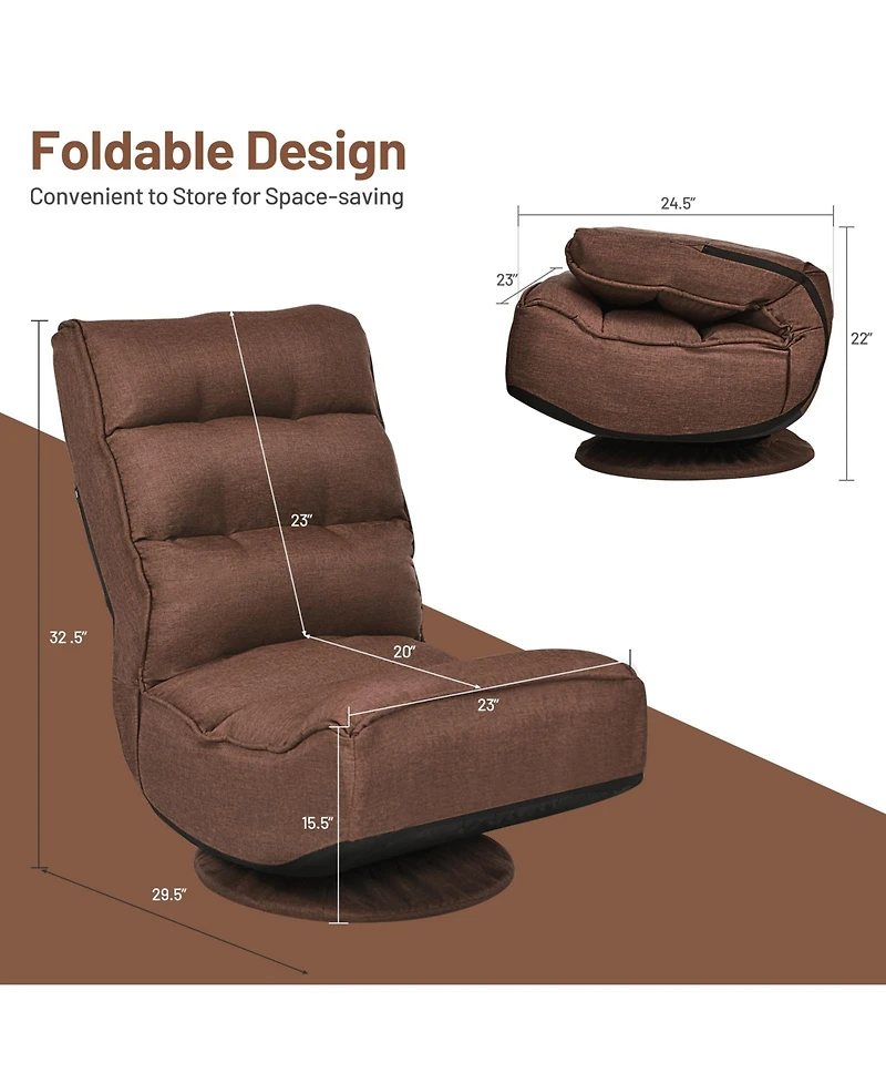 Gouun 5-Position Folding Floor Gaming Chair