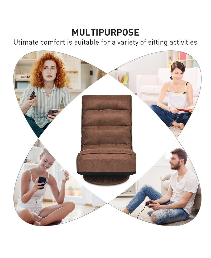 Gouun 5-Position Folding Floor Gaming Chair