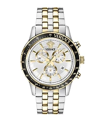 Versace Men's Sport Chrono Two-Tone Stainless Steel Bracelet Watch, 44mm