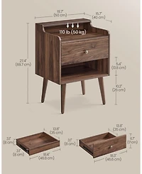 Set of 2 Nightstands with Hidden Drawers for Bedroom Storage and Bedside Use