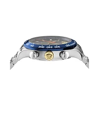 Versace Men's Hellenyium Silver Stainless Steel Bracelet Watch, 44mm