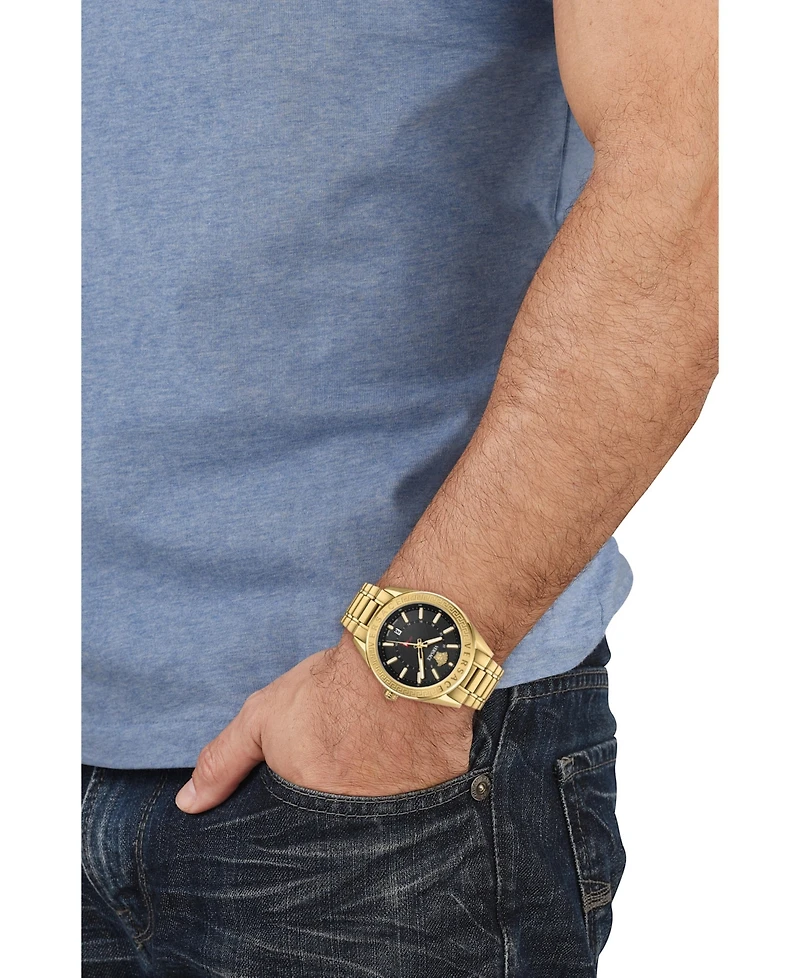 Versace Men's V-Code Ip Yellow Gold Stainless Steel Bracelet Watch, 42mm