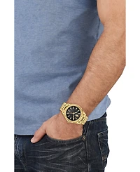 Versace Men's V-Code Ip Yellow Gold Stainless Steel Bracelet Watch, 42mm