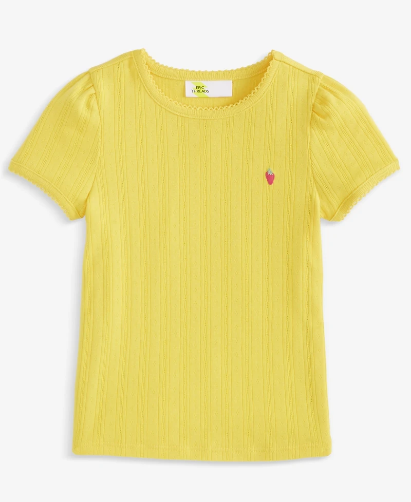 Epic Threads Toddler Girl Pointelle Berry T-Shirt, Exclusively at Macy's