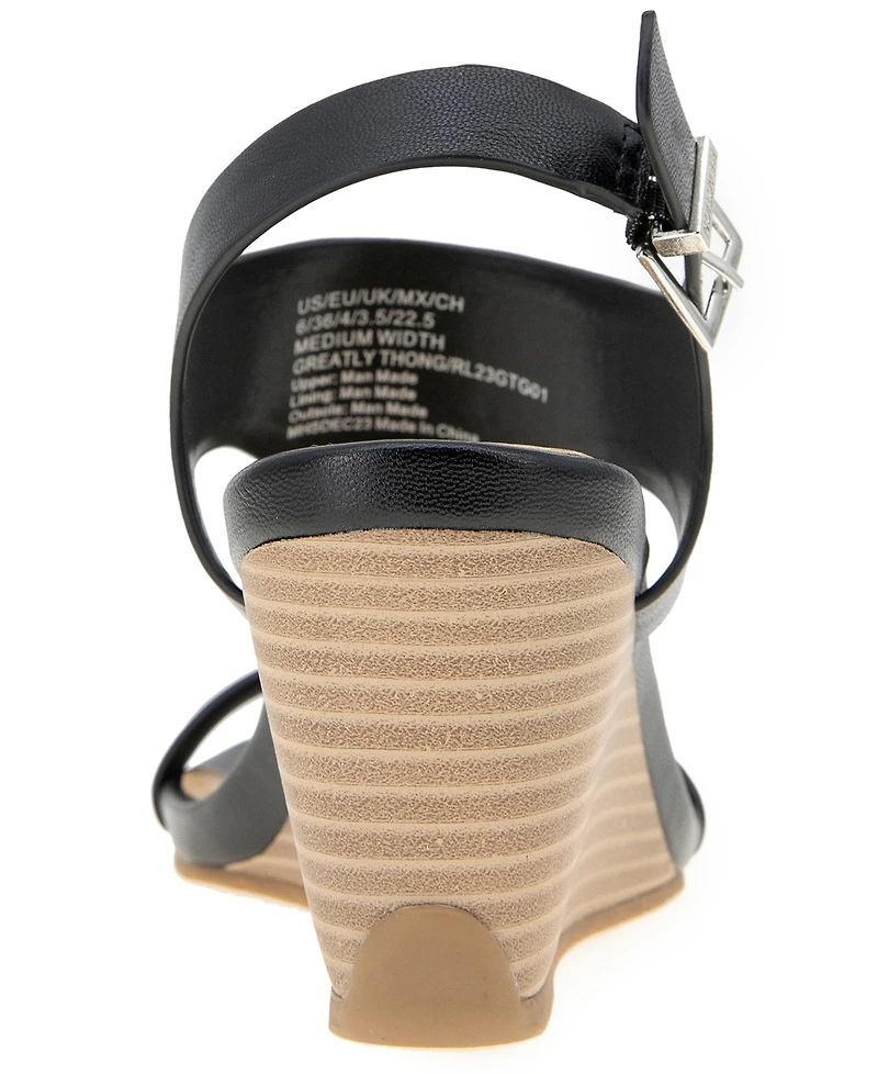 Kenneth Cole Reaction Women's Greatly Thong Almond Toe Wedge Sandals