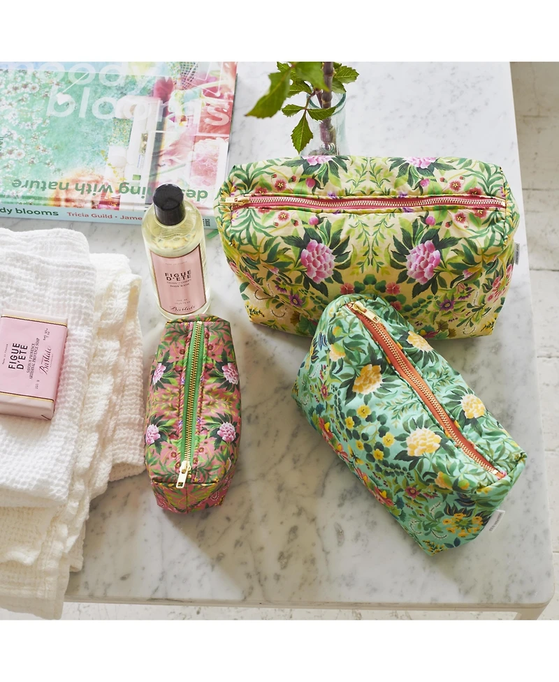 Ikebana Damask Aqua Medium Toiletry Bag