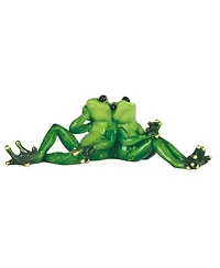 Fc Design "2-pc Gift Set" 9"W Happy Frog Couple Leaning Back to Back Statue Animal Figurine Statue Ornament Home Room Office Decor and Perfect Gift Id