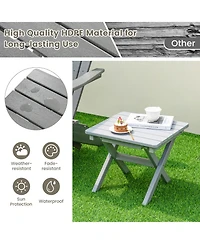 Gouun Outdoor Folding Side Table Foldable Weather-Resistant Hdpe Adirondack Table