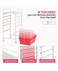 Gouun 6 Drawers Rolling Storage Cart Organizer