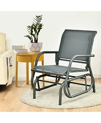 Gouun Outdoor Single Swing Glider Rocking Chair with Armrest