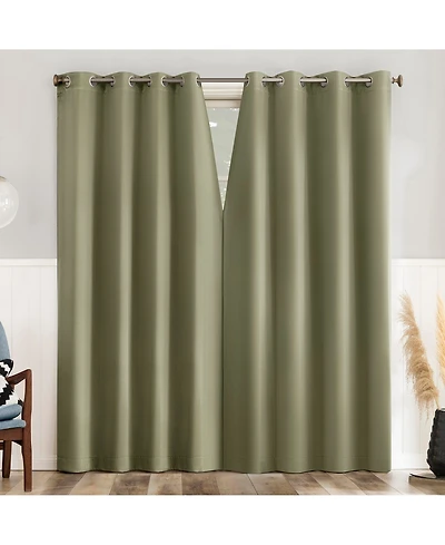 Brandon Magnetic Closure Room Darkening Grommet Curtain Panel Pair