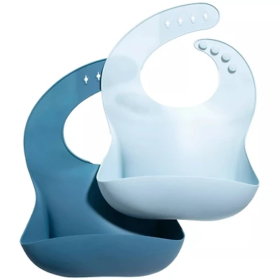 Sperric Baby Girls Silicone Bibs - Soft Bib with Food Catcher and Waterproof Material Adjustable Fit