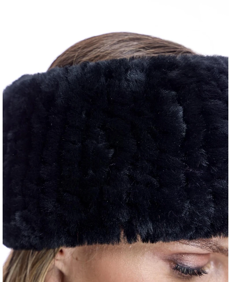 Julia & Stella by Maximilian Knitted Shearling Headband