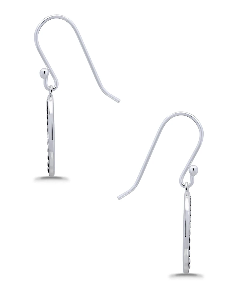 Macy's Oxidized Beaded Oval Fishhook Earrings