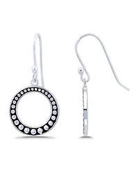 Macy's Oxidized Beaded Open Circle Fish-Hook Earrings