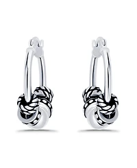 Macy's Oxidized Beads Oval Click Top Hoop Earrings