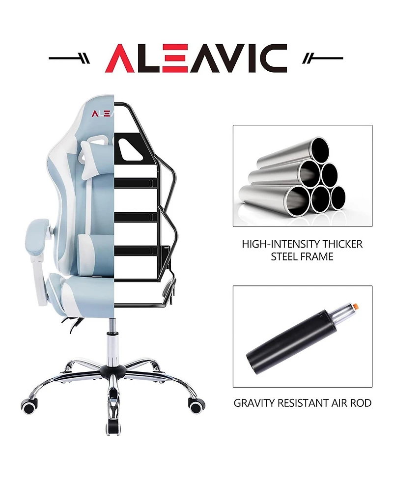 Dyhome Adjustable Reclining Ergonomic Faux Leather Swiveling Pc & Racing Game Chair