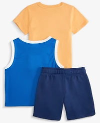 Epic Threads Toddler Boys 2T-4T Mesh Tank Top, T-Shirt & Shorts, 3 Piece Set, Exclusively at Macy's