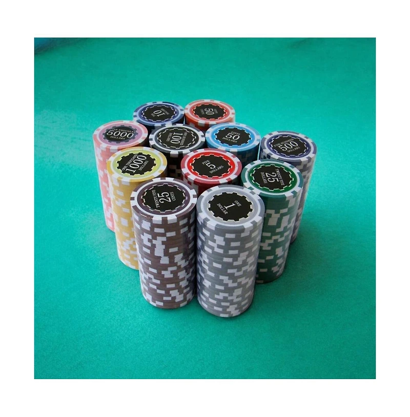 Slickblue Eclipse Poker Chips 25-Pack - Clay Composite, $0.25 Value Set
