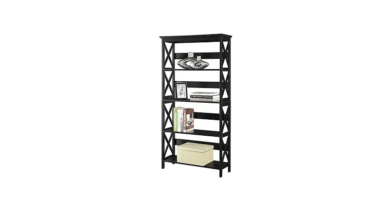 Tall 5-Tier Bookcase – Adjustable Shelf Storage Unit for Home Office, Living Room, or Study Organization