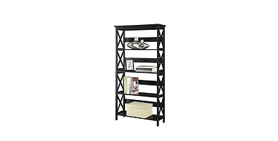 Tall 5-Tier Bookcase – Adjustable Shelf Storage Unit for Home Office, Living Room, or Study Organization