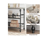 gaomon Console Table, 3-Tier Sofa Tables Narrow Entryway Table with Storage, 43" Behind Couch Table Industrial Hallway Table Home Furniture for Living