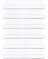 Sorbus 6 Pack Acrylic Wall Ledge Floating Shelf Rack Organizer - Perfect for Displaying books, decor, kitchen organization and more