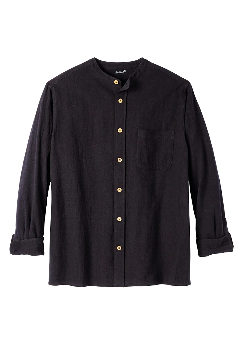 KingSize Big & Tall Gauze Mandarin Collar Shirt