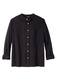 KingSize Big & Tall Gauze Mandarin Collar Shirt