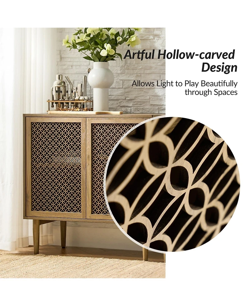 Hulala Home Giovanna Modern 32"Tall 2-Door Accent Cabinet with Adjustable Feet