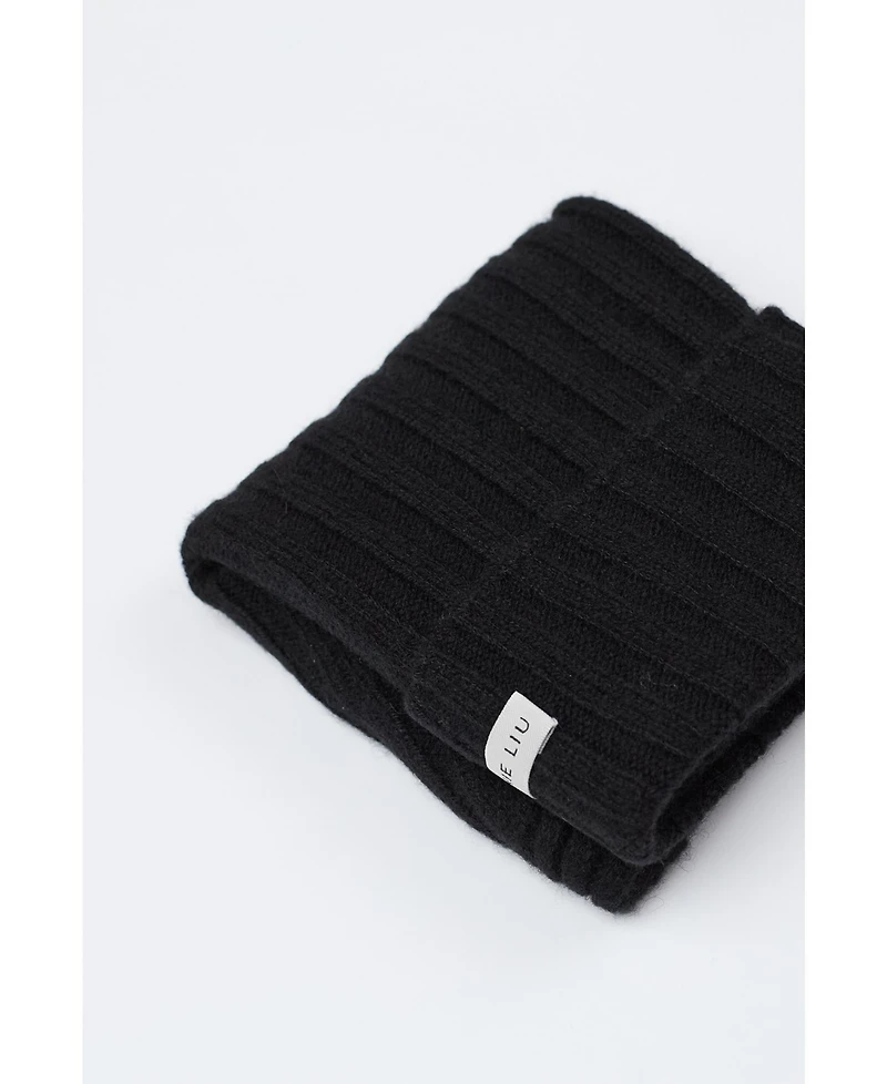 Jennie Liu 100% Cashmere Beanies for Women(Black, One