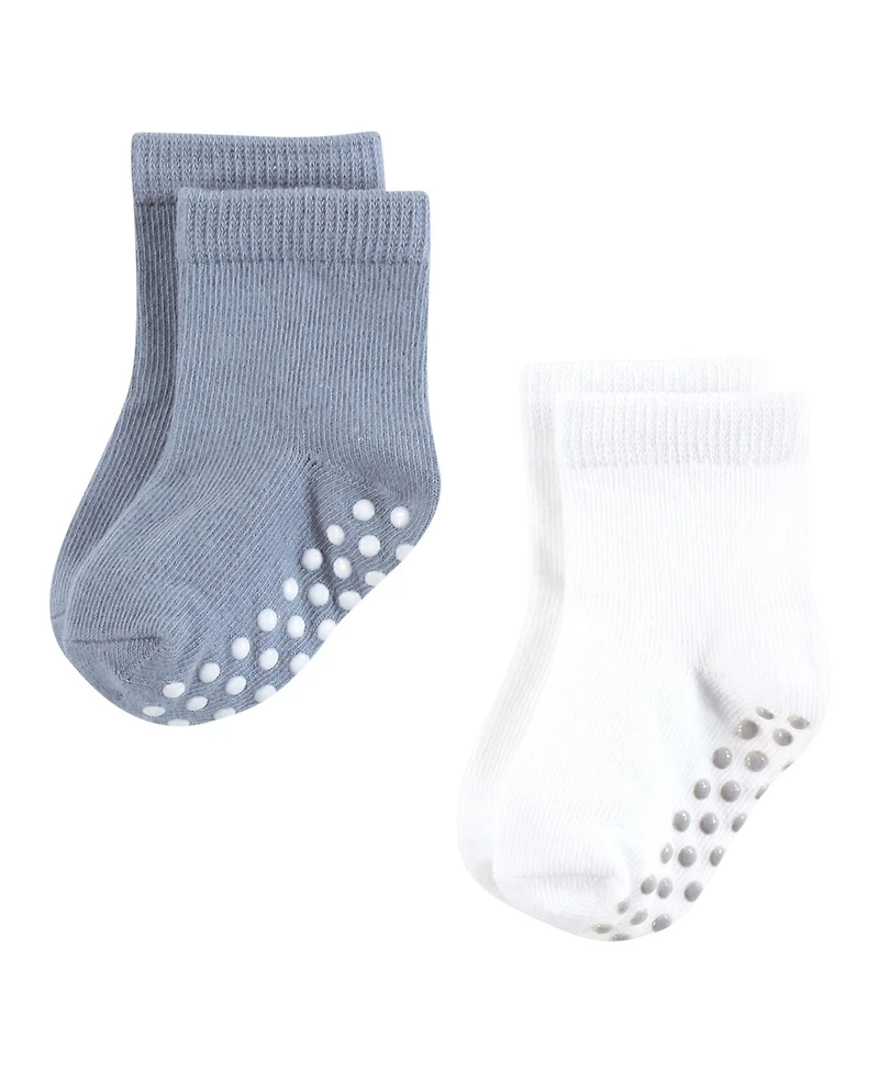 Hudson Baby Boys Cozy Cotton-Rich Newborn Terry Crew Socks