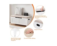 gaomon Storage Chest, Storage Trunk with Cushion Seat, 2 Safety Hinges, Storage Bench, Wooden Storage Organizer, Shoe Bench for Entryway, Bedroom