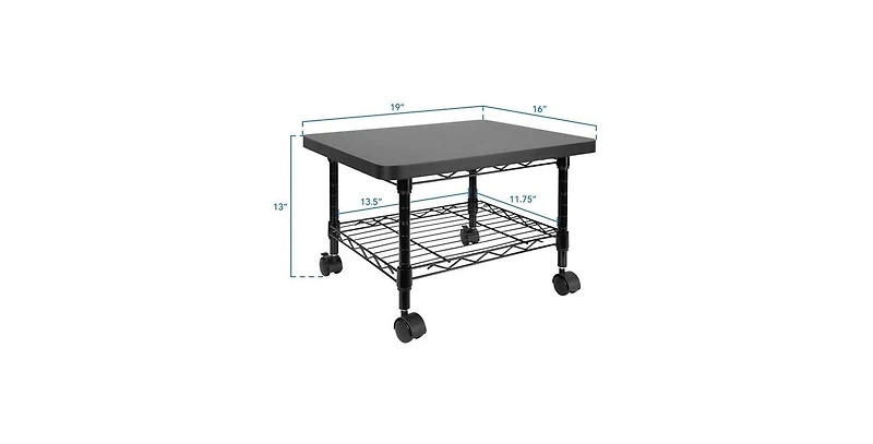 Slickblue Multipurpose Metal 2-Tier Mobile Under Desk Printer Stand Cart w/ Casters