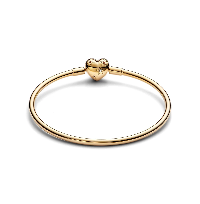 Pandora Moments Heart Clasp Bangle Bracelet