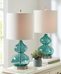 510 Design Ellipse Curved Glass Table Lamp, Set of 2