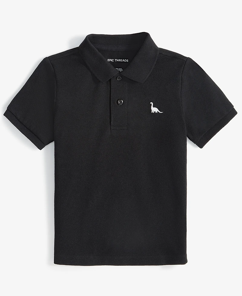 Epic Threads Toddler 2T-4T Boys Solid Dino Polo Shirt, Exclusively at Macy's