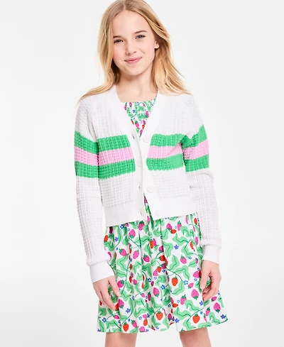 Epic Threads Little & Big Girls Sporty Stripe Cardigan, Exclusively at Macy's