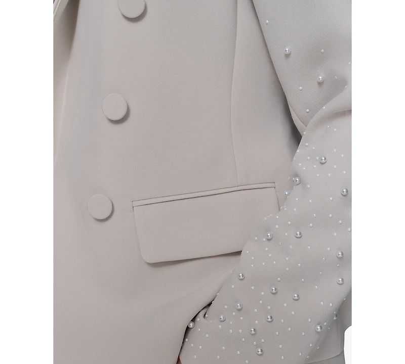 Karl Lagerfeld Paris Women's Peak-Lapel Open-Front Jacket