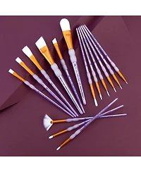 Royal & Langnickel Crafter's Choice Synthetic White Taklon Paint Brushes, 15pc