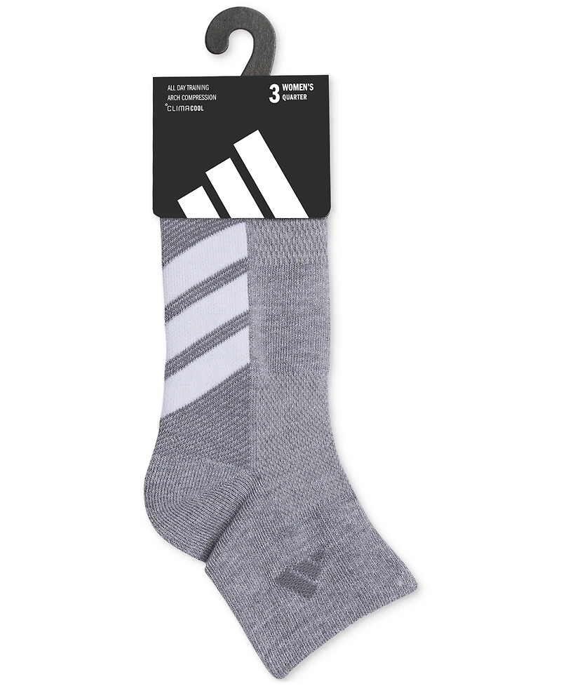 adidas Women's 3-Pk. All Day Training Quarter Socks