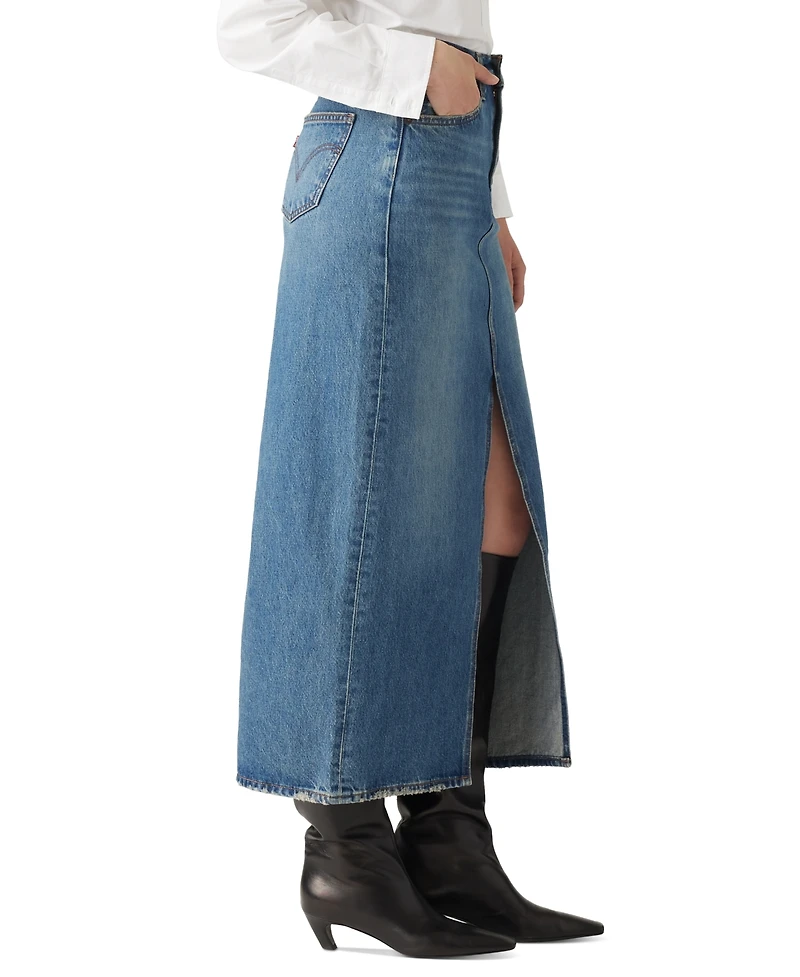 Levi's Premium Women's Mid-Rise Denim Column Ankle Skirt