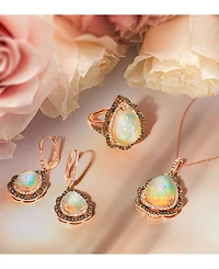 Le Vian Neopolitan Opal (4 ct. t.w.) & Diamond (3/4 Wavy Halo Pear Statement Ring 14k Rose Gold (Also Available White or